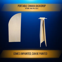 Thumbnail for portable chiara backdrop half wall half arch party rental decor and back drop.