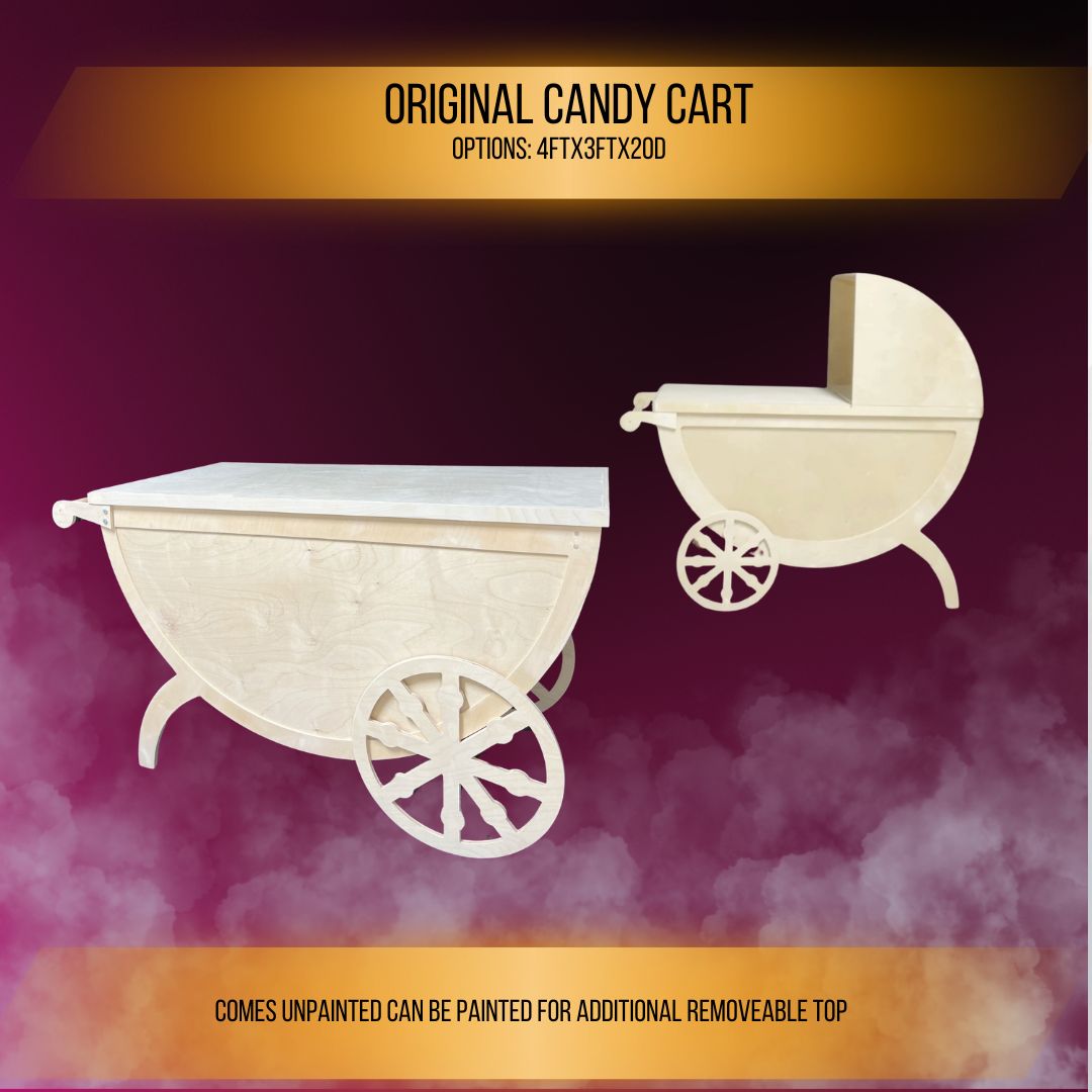 The Original candy cart for events and party rental businesses.  Great event rental decor and party props.