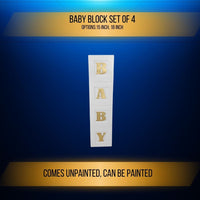 Thumbnail for Baby Block Set comes as a set of 4. Multiple sizes available, Baby Shower, Backdrops and Party Props.