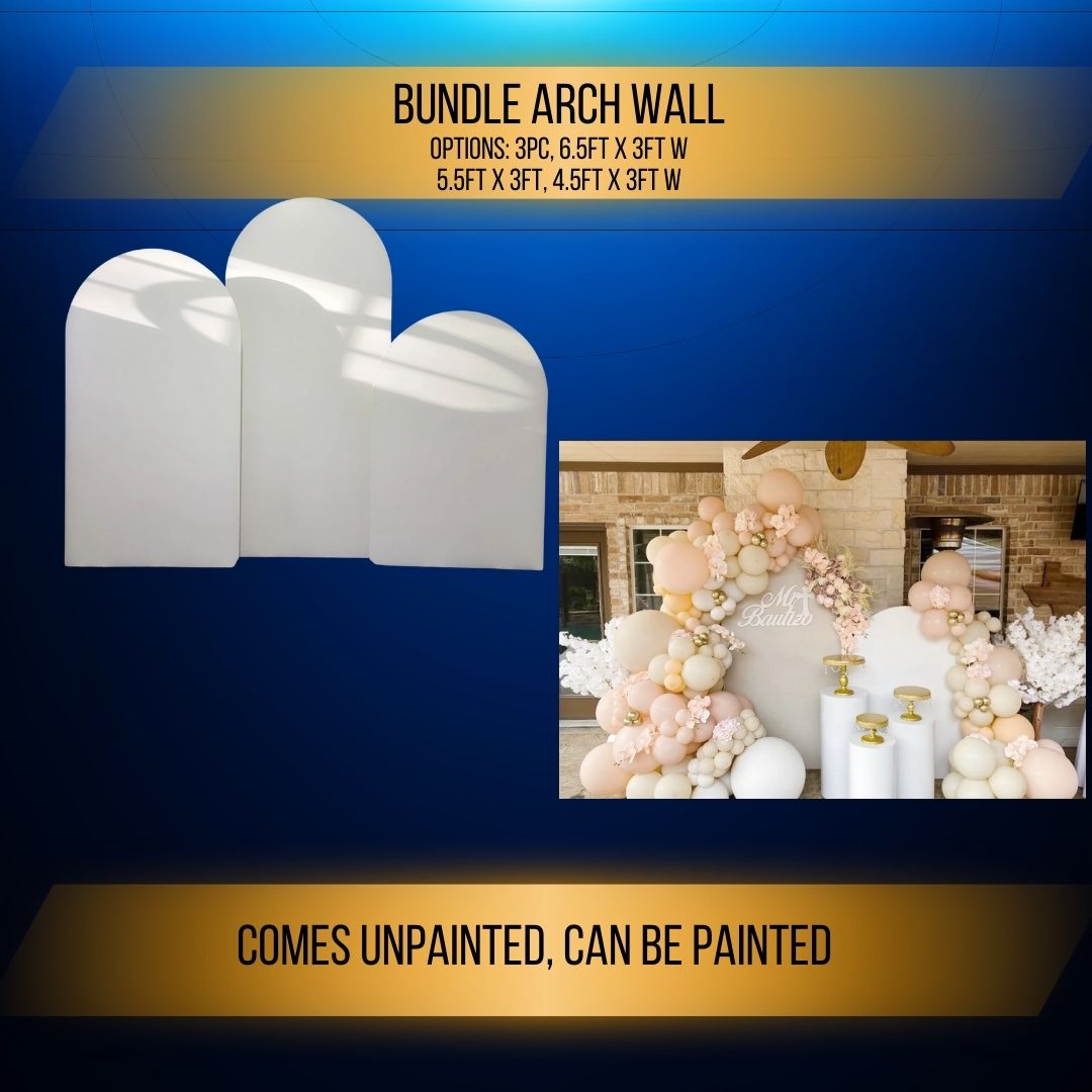 arch wall bundle comes with three sizes and options.  Great for party rental backdrop companies. Balloon Companies and other rental businesses.