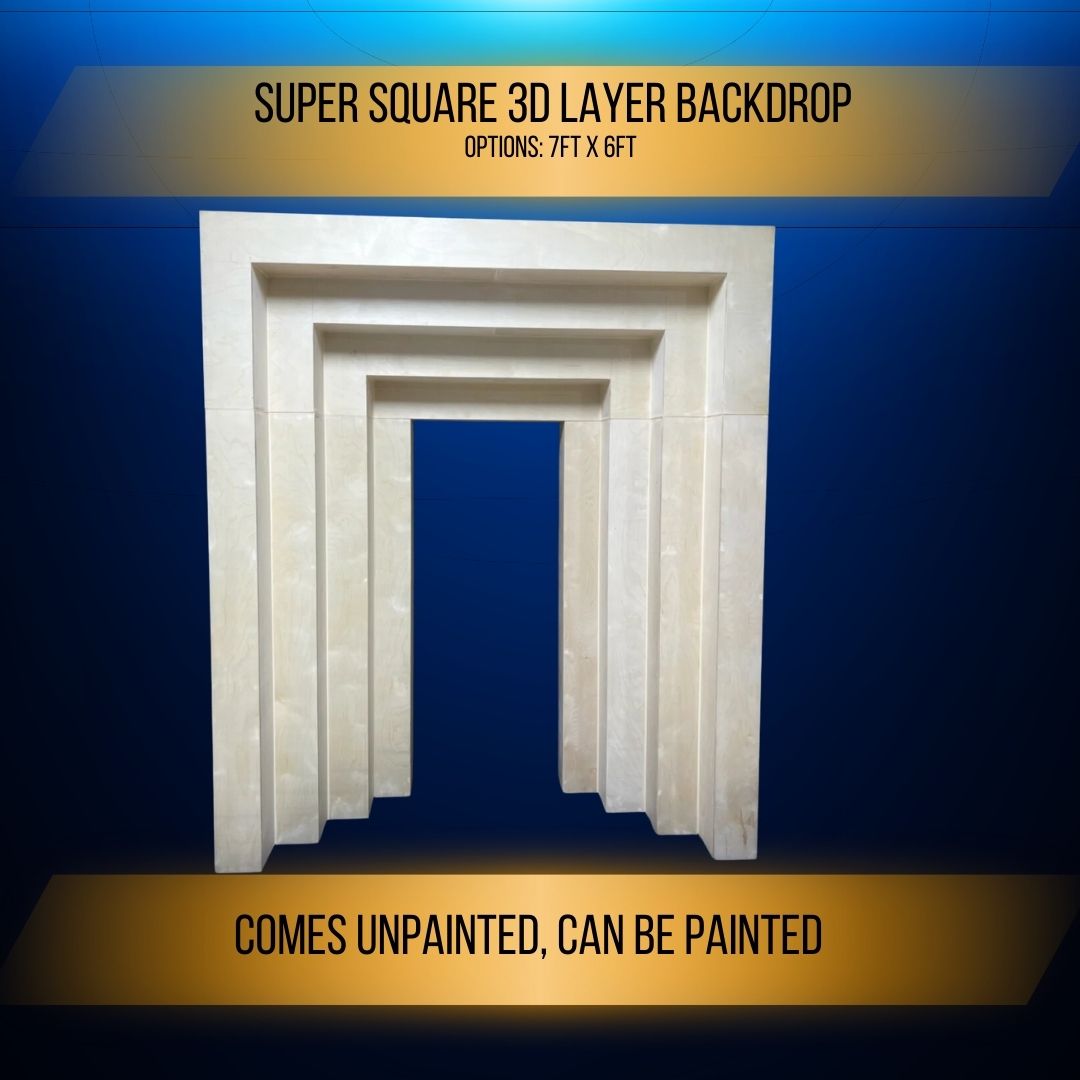 Extra Large Square 3D layer backdrop Very Large party prop and rental equipment